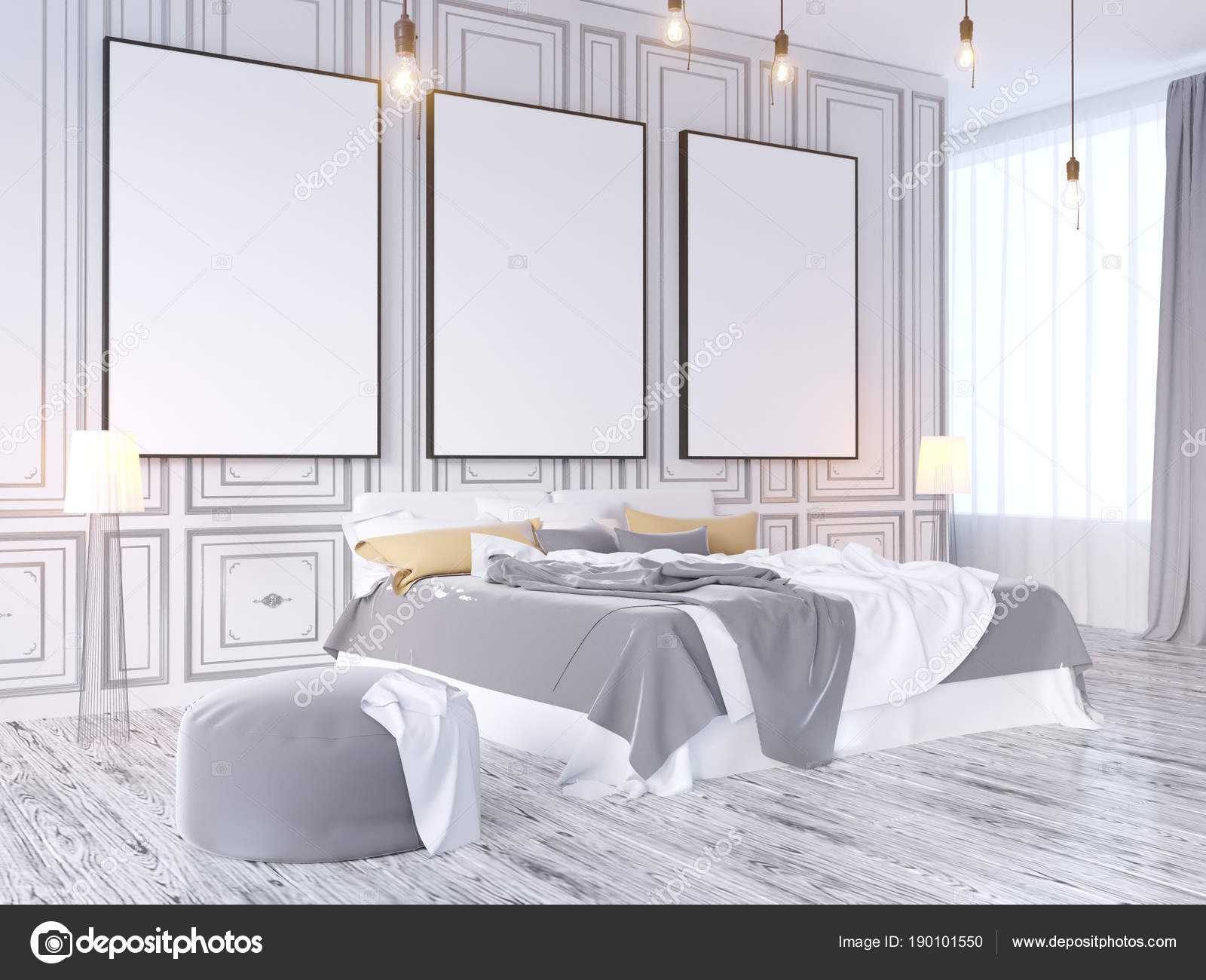 Mock Up Poster With Vintage Pastel Hipster Minimalism Loft