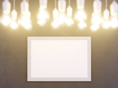 Poster Mock-up, Mock-up şablon izole beyaz arka planda, hazır tasarım, 3d çizim için.