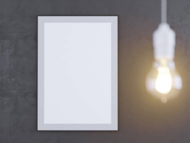 Poster Mock-up, Mock-up şablon izole beyaz arka planda, hazır tasarım, 3d çizim için.