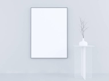Poster düzen, beyaz ve siyah arka plan, tasarım, 3d çizim için hazır şablona şablon.