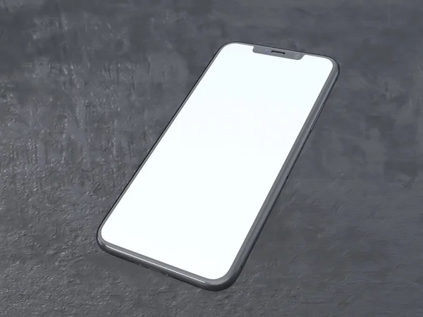 Moderna silver smartphone isolerade på vit cylinder med kontrast skugga. 3D rendering telefon, visar, online — Stockfoto
