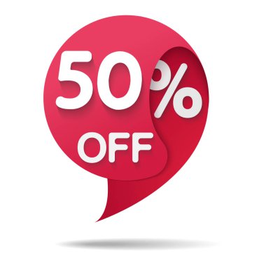 Satılık kırmızı etiket izole vektör çizim.