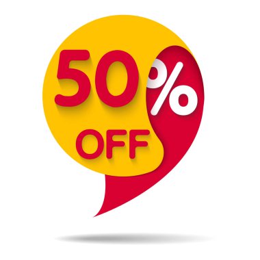 Satılık kırmızı etiket izole vektör çizim.