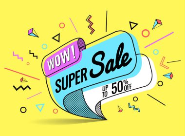 Süper satış, vektör çizim