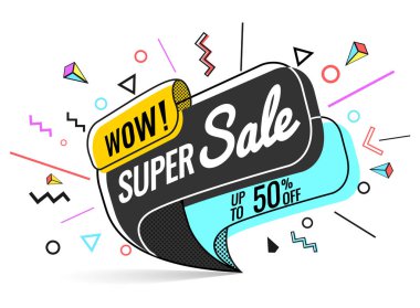 Süper satış, vektör çizim
