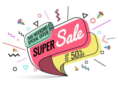 Süper satış, vektör çizim