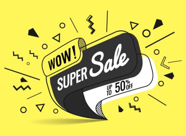 Süper satış, vektör çizim