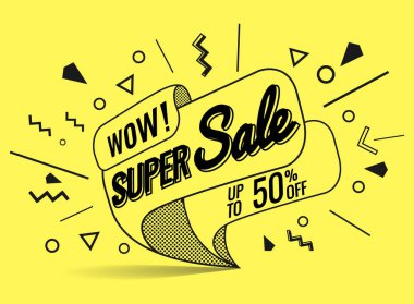 Süper satış, vektör çizim