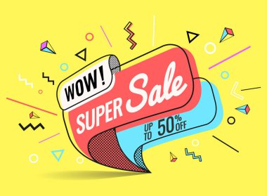 Süper satış, vektör çizim