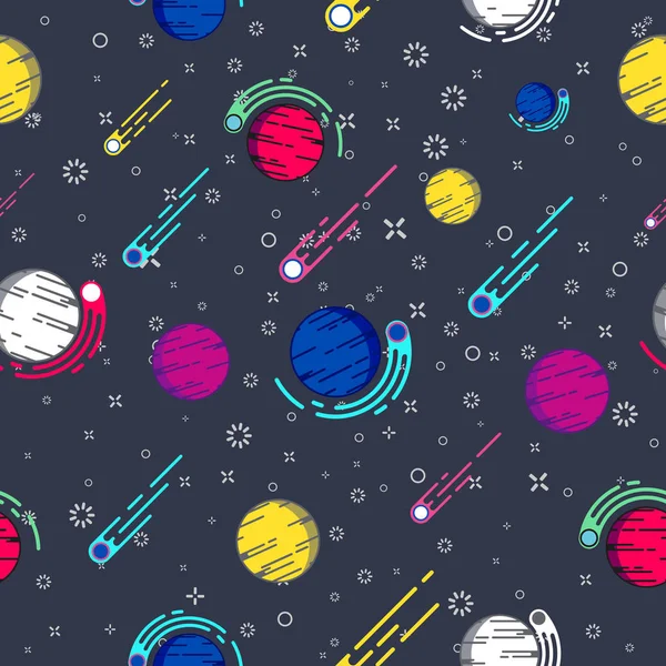Lovely outer space planets vector — Stock Vector