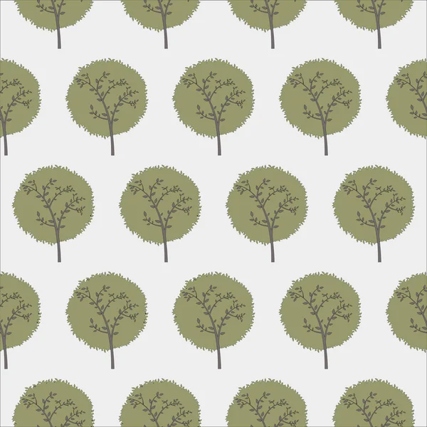 다양 한 종류의 나무와 숲 원활한 패턴. — 스톡 벡터