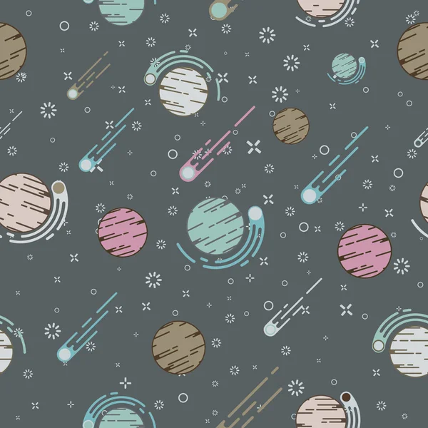 Lovely outer space planets vector