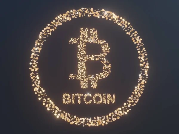 Altın sikke cryptocurrency, işleme, üzerinde beyaz adam izole monero 3d çizim çevrili Bitcoin — Stok fotoğraf