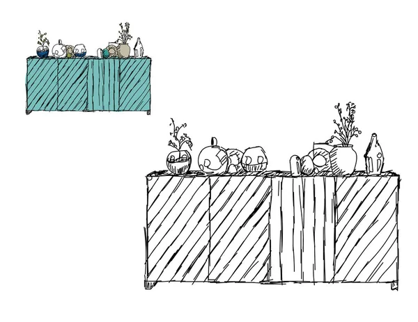 Illustrazione vettoriale disegnata di uno stile di schizzo . — Vettoriale Stock