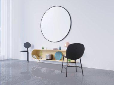 poster çerçevesi ev ofis iç arka plan, 3d render, 3d çizim kadar alay