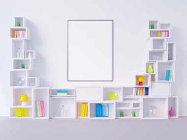 Poster, parlak renkler, 3d çizim studio, Stil, şablon, kadar kentsel alay