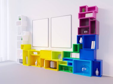 Poster, parlak renkler, 3d çizim studio, Stil, şablon, kadar kentsel alay