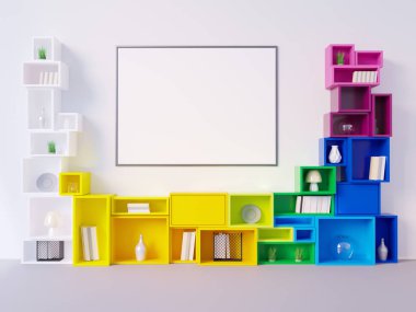 Poster, parlak renkler, 3d çizim studio, Stil, şablon, kadar kentsel alay