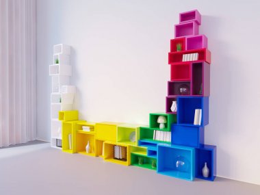 Poster, parlak renkler, 3d çizim studio, Stil, şablon, kadar kentsel alay