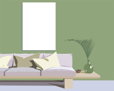 Kroki iç tasarım vektör çizim