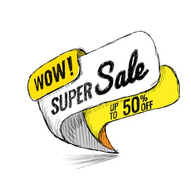 Süper Satılık 50'ye kadar. Vektör çizim.