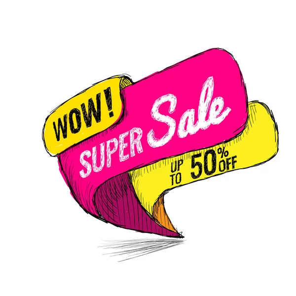 Super Verkauf bis zu 50% Rabatt. Vektorillustration. — Stockvektor