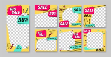 Sosyal medya için modern promosyon kare web afiş.