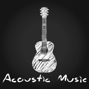 Akustik gitar tebeşir Sanat logo