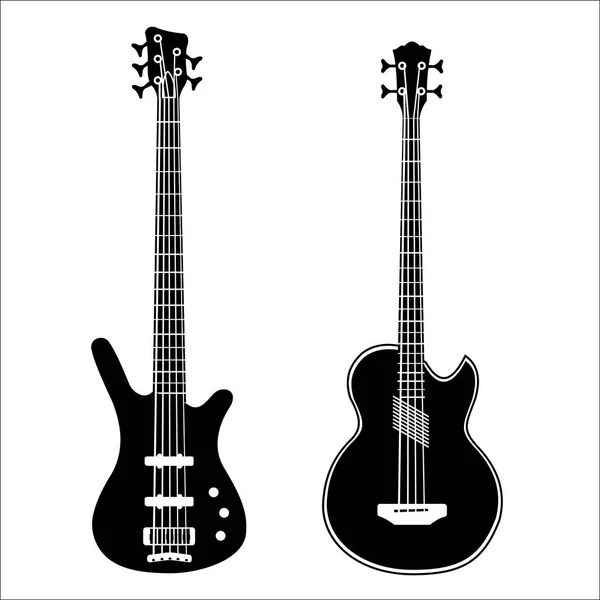 Verzameling van geïsoleerde vector gitaren — Stockvector