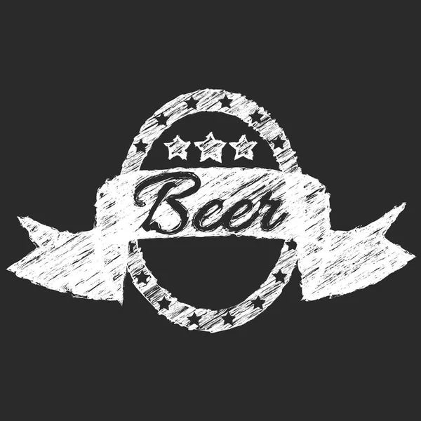 Chalk arte cerveja logotipo arte vetorial — Vetor de Stock
