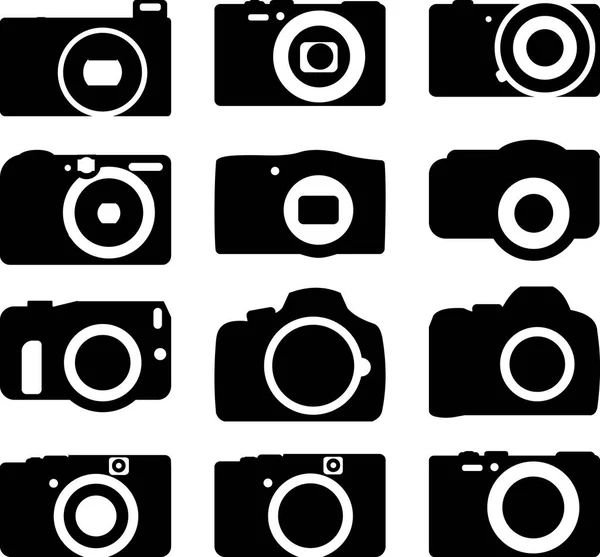 Camera Icons Set Isolated — 스톡 벡터