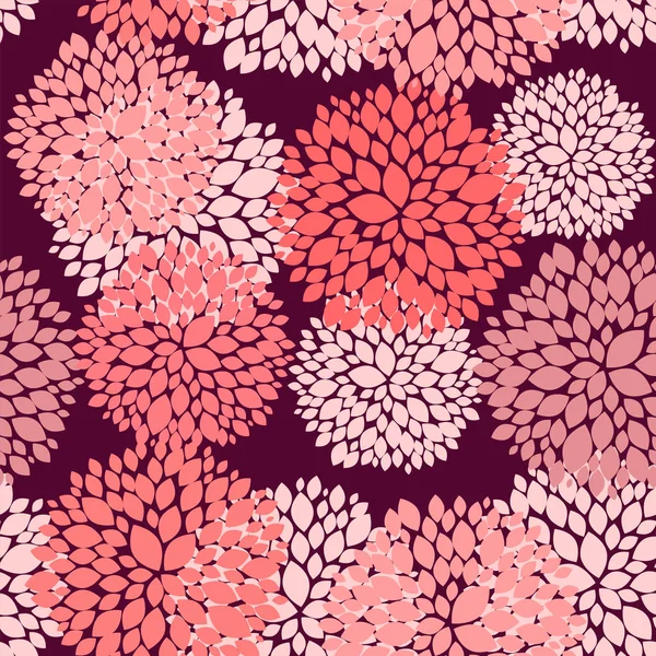 Floral seamless background in coral and burgundy ロイヤリティフリーストックベクター
