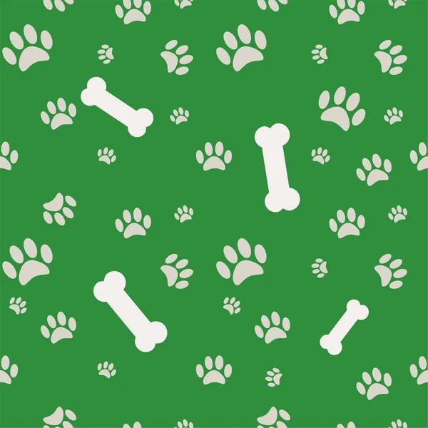 Background with dog paw print and bone — Stock Vector