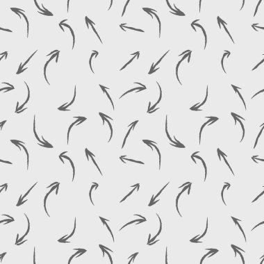 Eğri oklar dikişsiz şablon vektör eli çizildi