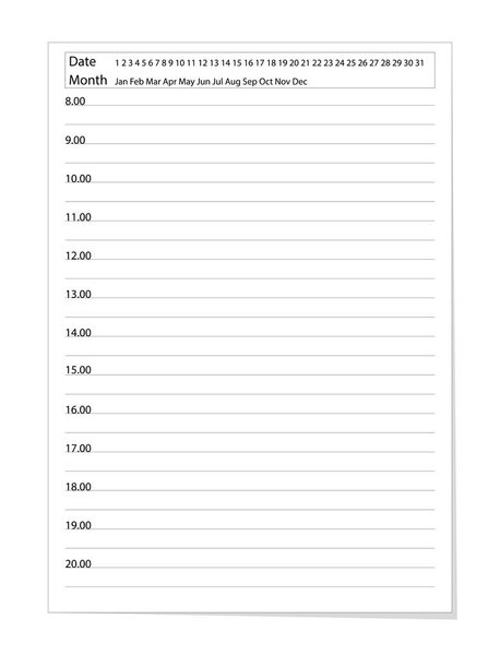 Векторный ежедневный планировщик выберите дату и месяц
