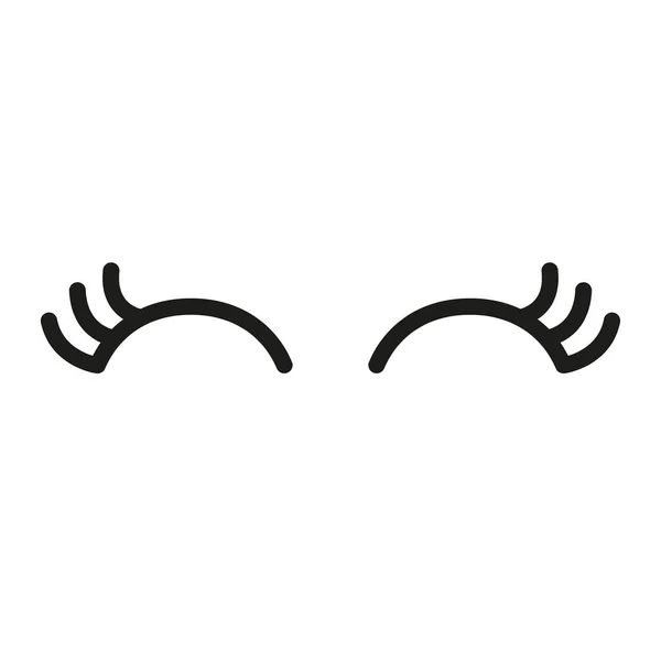 Cute cartoon vector eyes with lashes illustration — Stock Vector