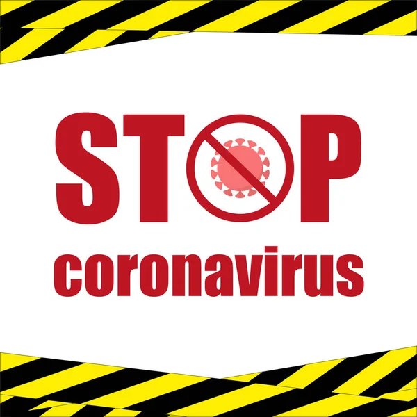 Σταμάτημα διανυσματικού banner coronavirus με σύμβολο απαγόρευσης — Διανυσματικό Αρχείο