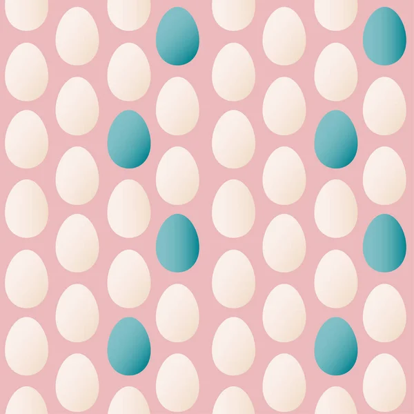 Sömlöst mönster i trendiga färger för påsk med ägg — Stock vektor