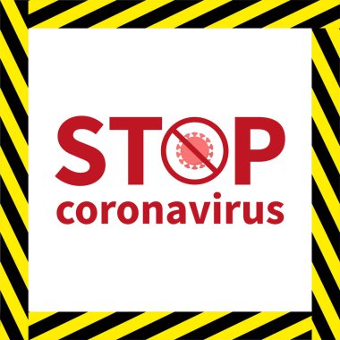 Coronavirus vektör pankartını yasaklama işaretiyle durdur