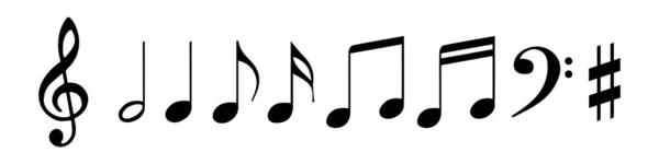 Conjunto de notas musicales vector ilustración música clásica — Vector de stock