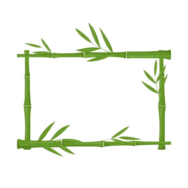 Marco de bambú vectorial banner vacío aislado en blanco Ilustración De Stock