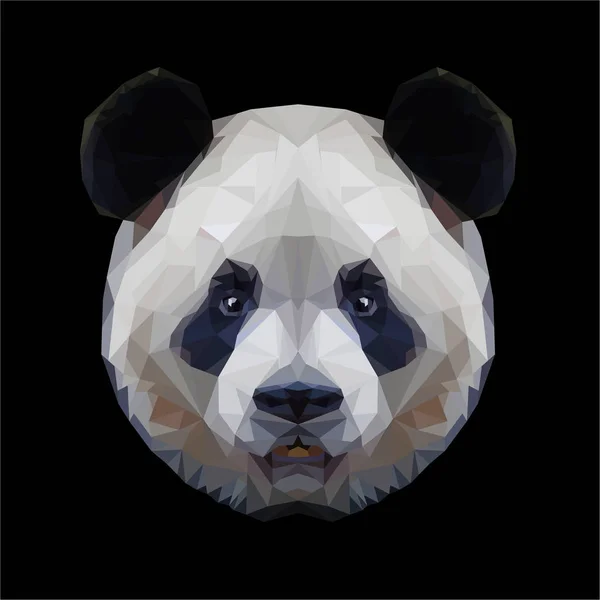 Panda Kopf Polygon Porträt isoliert — Stockvektor