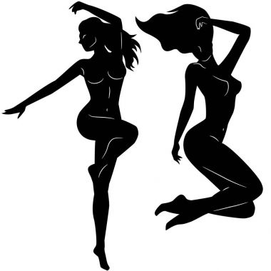 seksi kadın siluetleri
