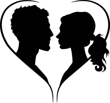 Kalp şeklinde çift siluet