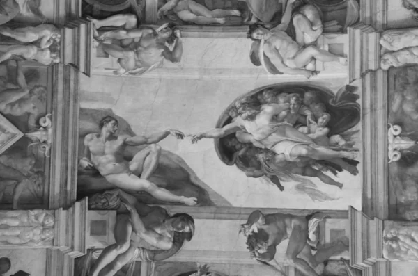 Rome Italy March Adam Creation Michelangelo Sistine Chapel Ceiling March — Stock Photo, Image