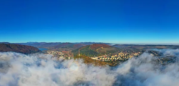 Podzimní panorama města shora — Stock fotografie