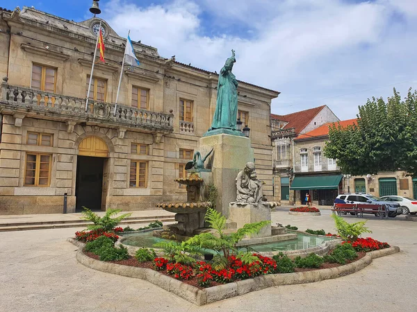 Paysage Urbain Tuy Portugal Bâtiments Anciens Sur Place Ville — Photo