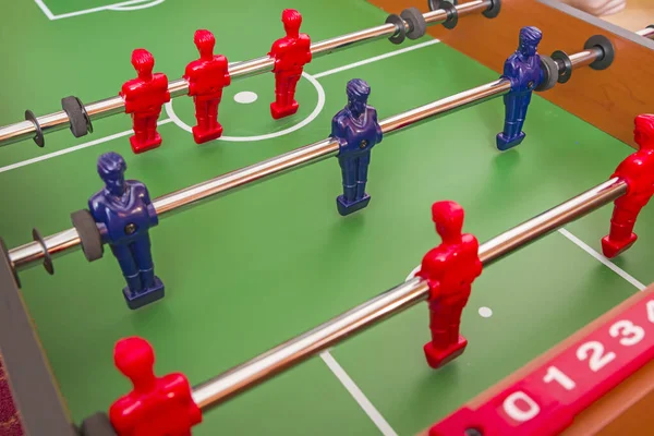 Installing Figurine Lines Football Table Game Close Image — Stock Photo, Image