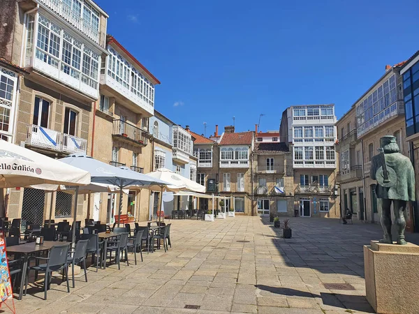 Падрон Испания Сентября 2019 Небольшая Городская Площадь Окружении Старинных Красивых — стоковое фото