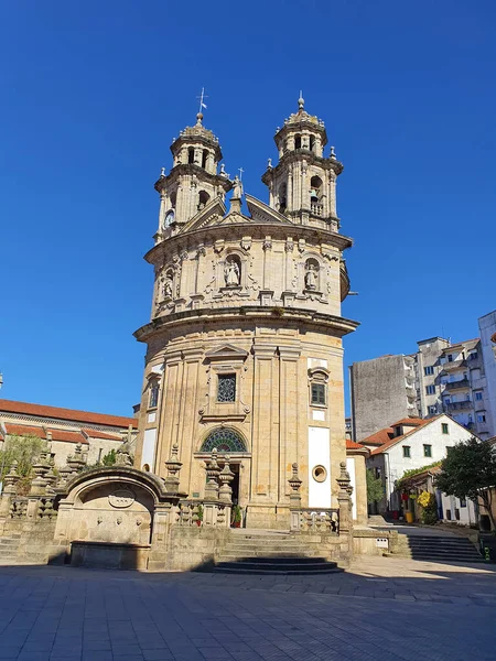 Iglesia Los Peregrinos Plaza Ciudad Pontevedra Contra Cielo Azul España —  Fotos de Stock